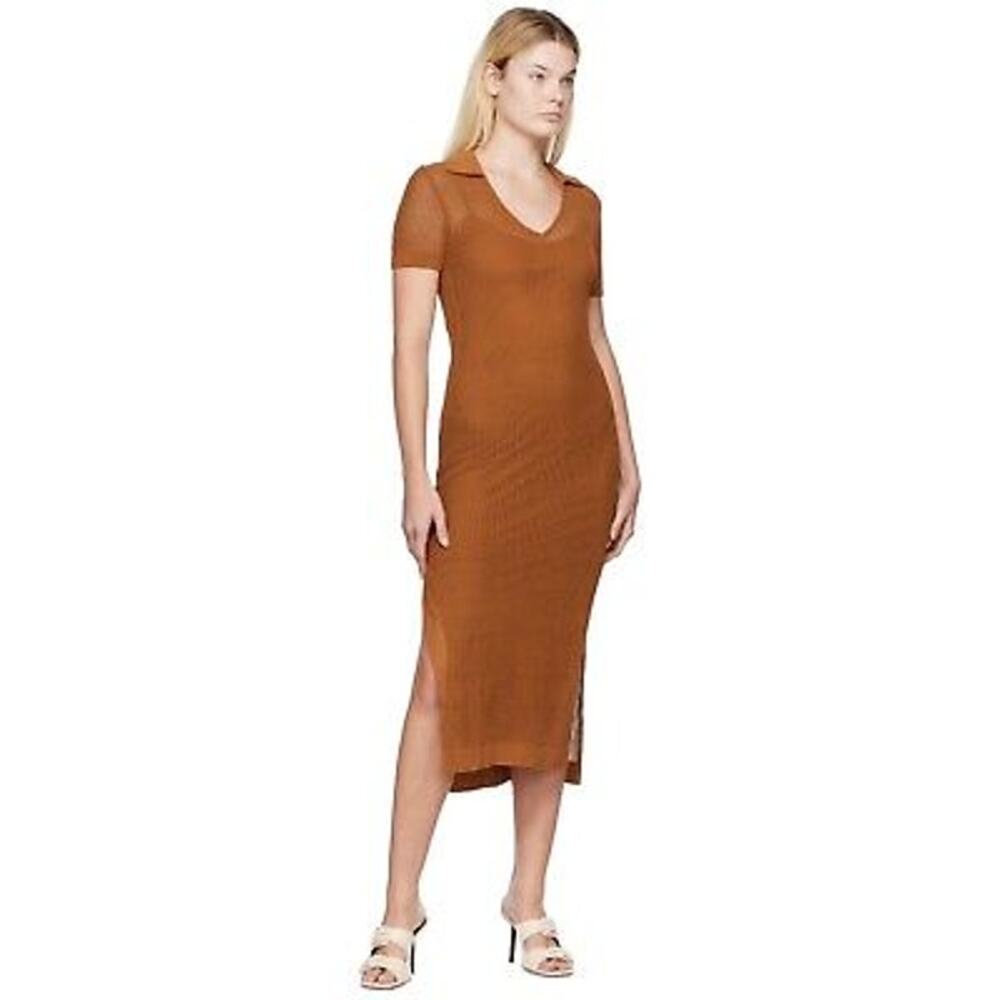 STAUD Oceane Dress in Deck (Medium Brown) - Picture 2 of 7